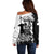 Black Joke Skull Off Shoulder Sweater Spade Ace Grunge Art - Wonder Print Shop