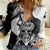 Black Joke Skull Women Casual Shirt Spade Ace Grunge Art - Wonder Print Shop