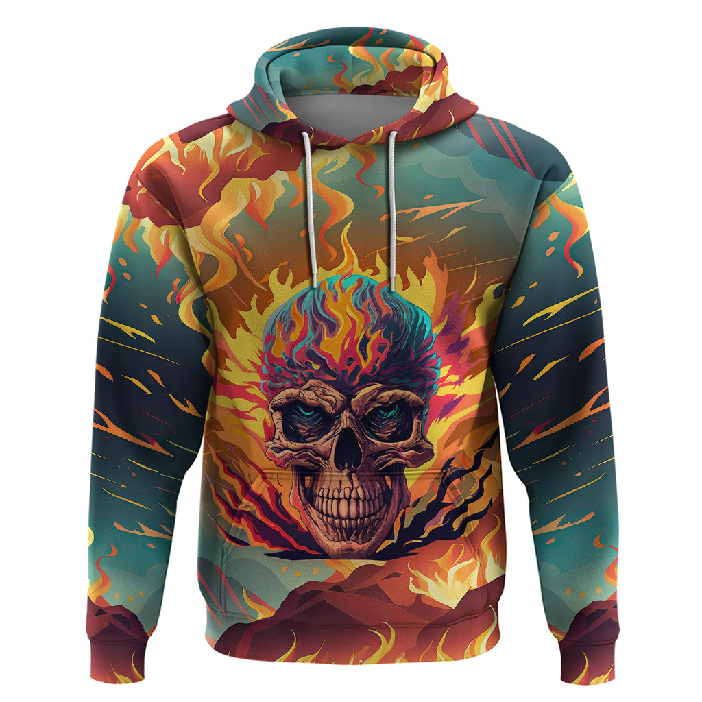 Skull Flaming Hoodie I Can Fix Stupid But It's Gonna Hurt - Wonder Print Shop