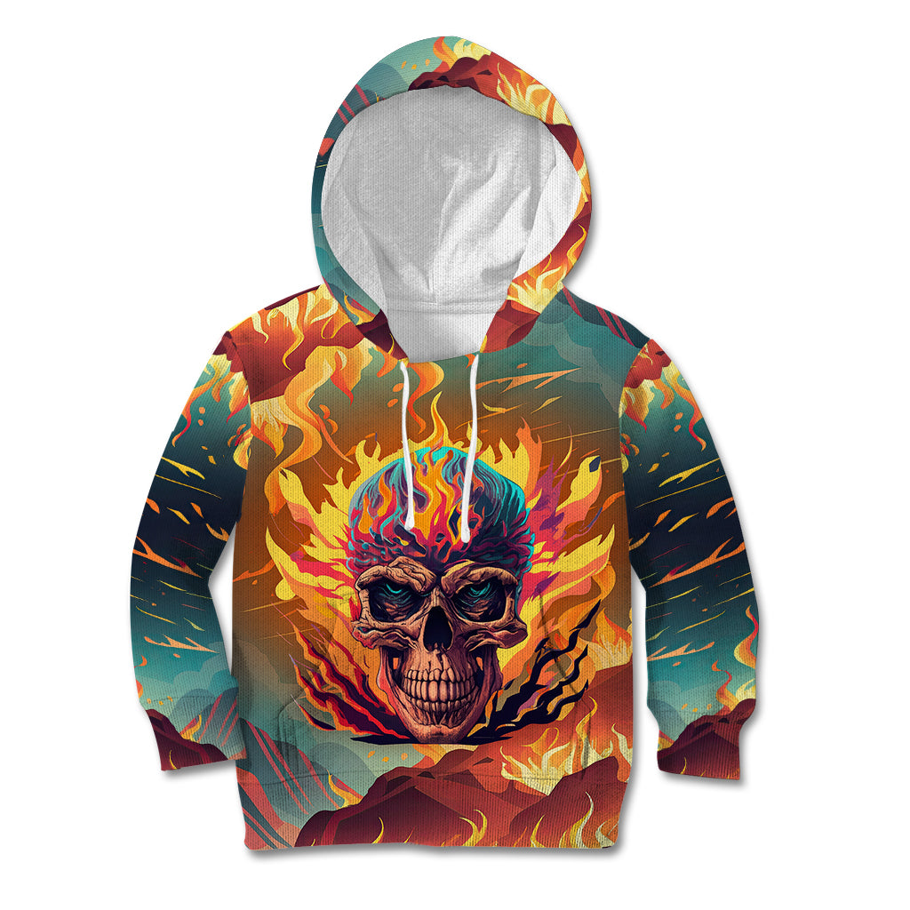 Skull Flaming Kid Hoodie I Can Fix Stupid But It's Gonna Hurt - Wonder Print Shop