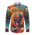 Skull Flaming Long Sleeve Button Shirt I Can Fix Stupid But It's Gonna Hurt - Wonder Print Shop