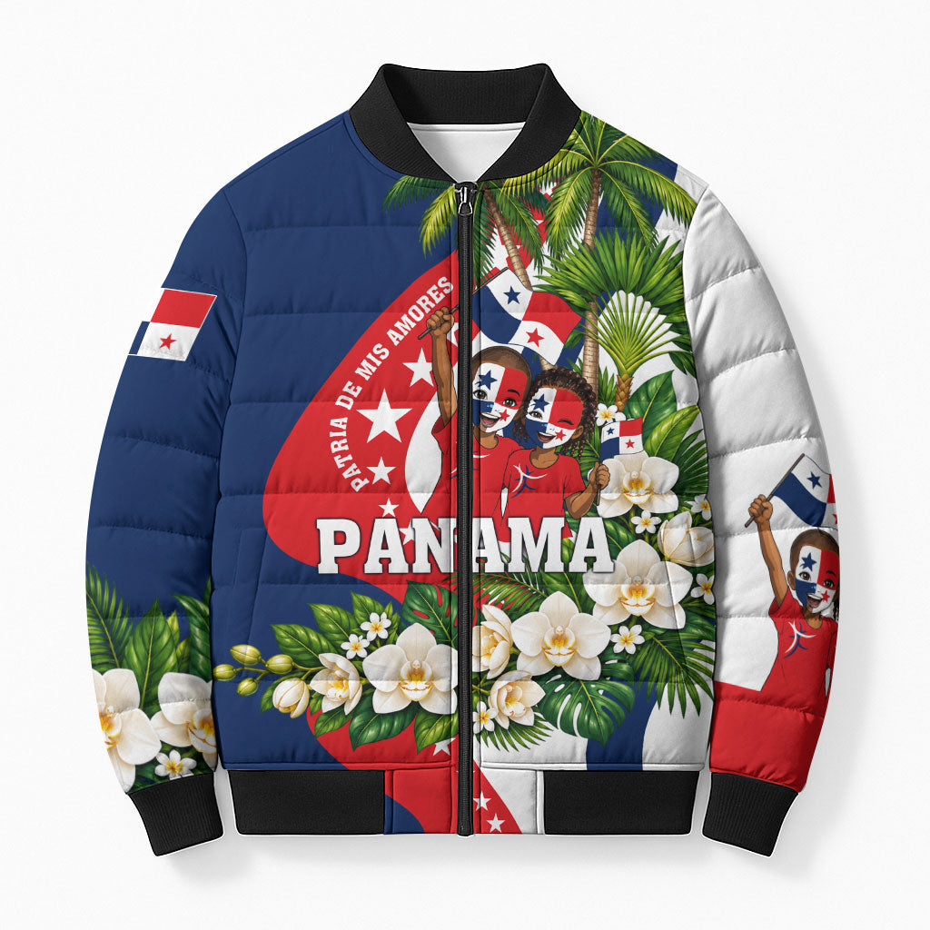 Panama Flag Day Bomber Puffer Jacket Patriotic Eagle Flag Heritage Honor Glory Tradition