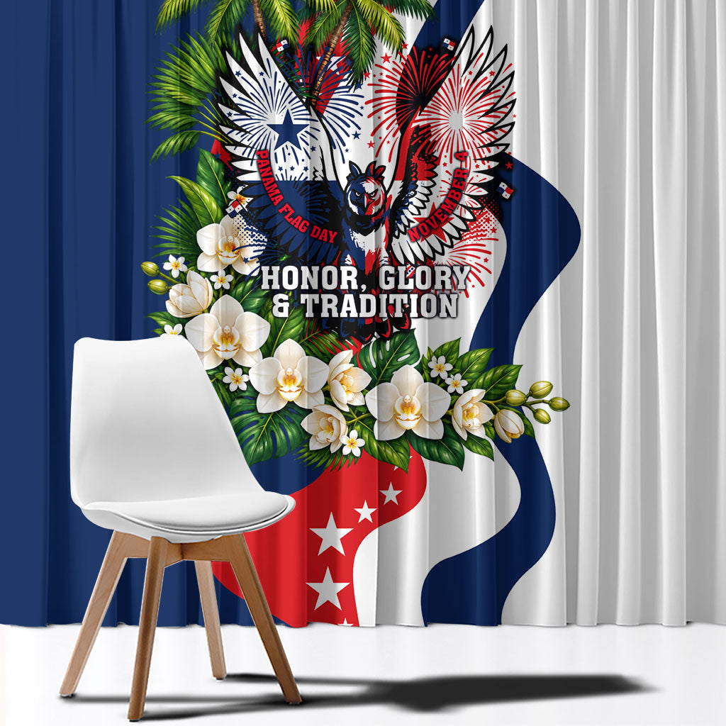 Panama Flag Day Window Curtain Patriotic Eagle Flag Heritage Honor Glory Tradition
