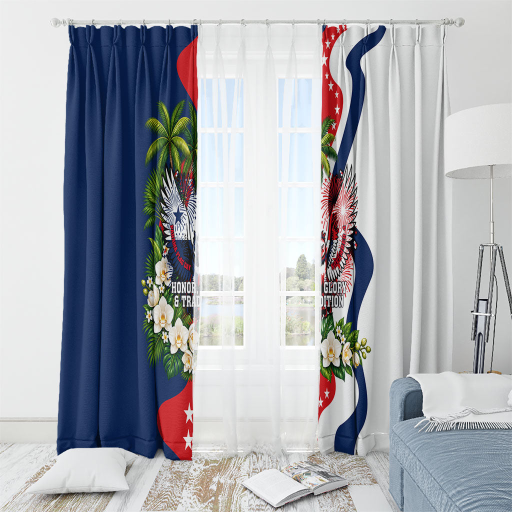 Panama Flag Day Window Curtain Patriotic Eagle Flag Heritage Honor Glory Tradition