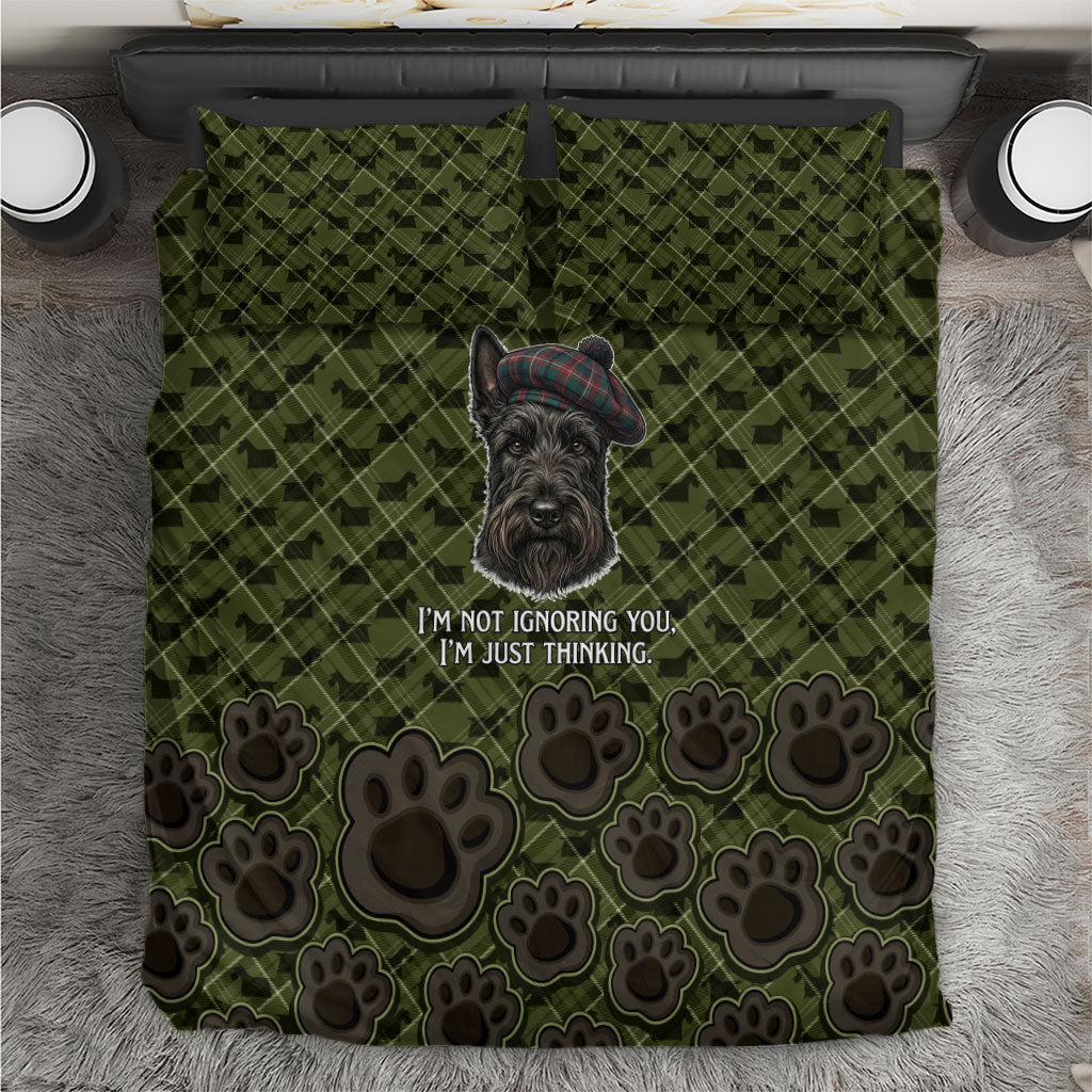 Scottish Terrier Lord Of The Highlands Bedding Set Vintage Tartan Plaid And Highland Landscape Dog Lover