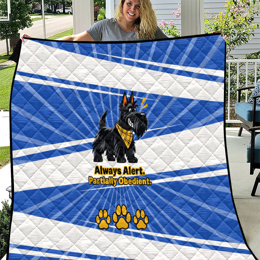 Scottish Terrier Scottie Power Quilt Funny Cartoon Dog Lover Quote Art