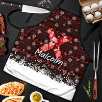 Malcolm X Christmas Apron Retro Knitted Pattern Holiday Wreath Civil Rights Leader