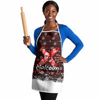 Malcolm X Christmas Apron Retro Knitted Pattern Holiday Wreath Civil Rights Leader