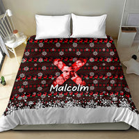 Malcolm X Christmas Bedding Set Retro Knitted Pattern Holiday Wreath Civil Rights Leader