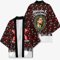 Malcolm X Christmas Kimono Retro Knitted Pattern Holiday Wreath Civil Rights Leader