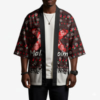 Malcolm X Christmas Kimono Retro Knitted Pattern Holiday Wreath Civil Rights Leader