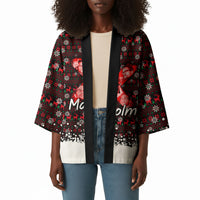 Malcolm X Christmas Kimono Retro Knitted Pattern Holiday Wreath Civil Rights Leader