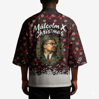 Malcolm X Christmas Kimono Retro Knitted Pattern Holiday Wreath Civil Rights Leader