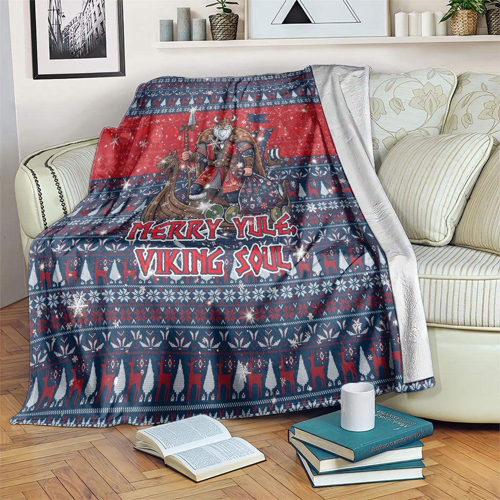 Viking Merry Christmas Yule Soul Blanket Norse Mythology Nordic Warrior Longship
