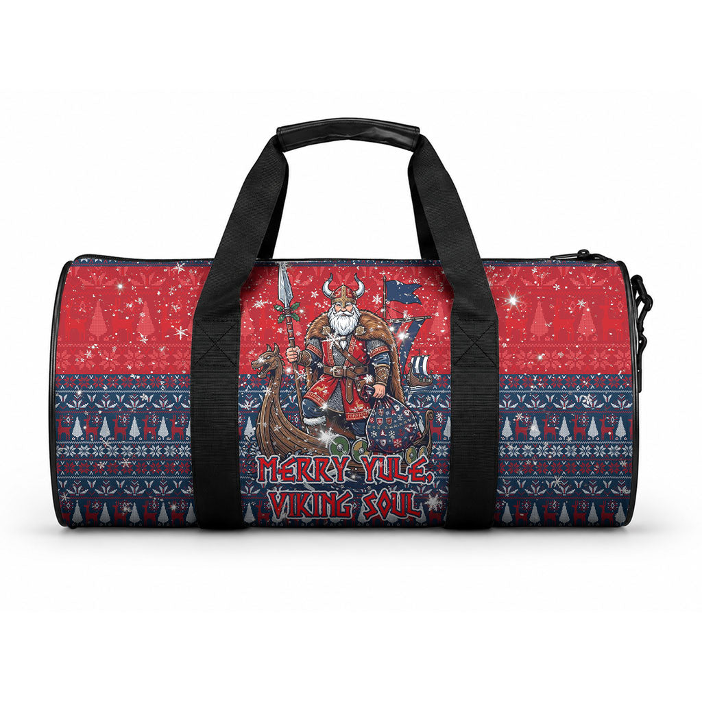 Viking Merry Christmas Yule Soul Duffle Bag Norse Mythology Nordic Warrior Longship