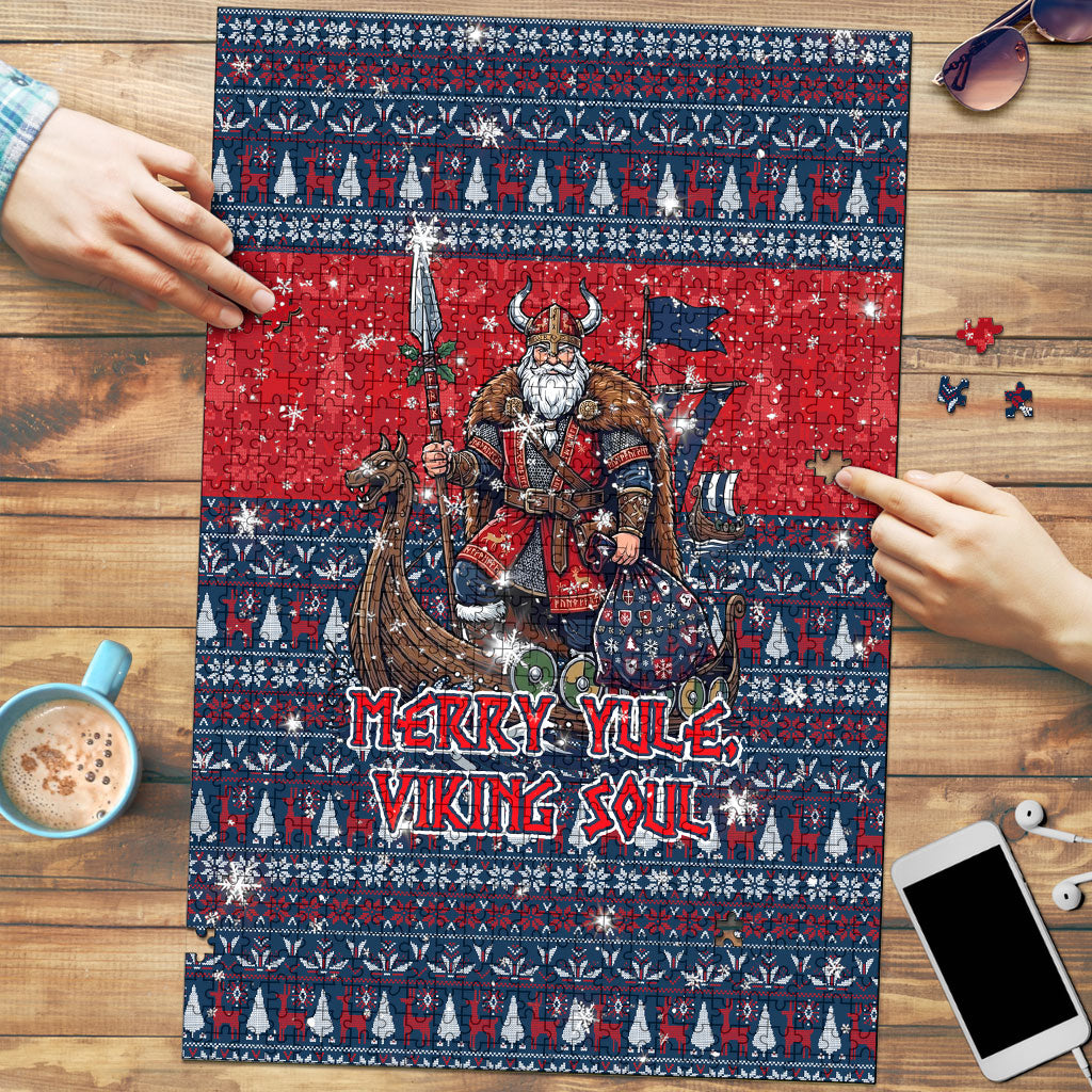 Viking Merry Christmas Yule Soul Puzzle Norse Mythology Nordic Warrior Longship