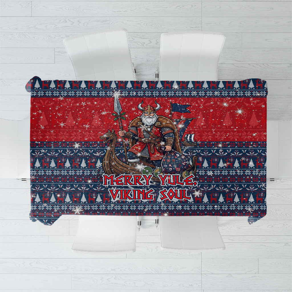 Viking Merry Christmas Yule Soul Tablecloth Norse Mythology Nordic Warrior Longship