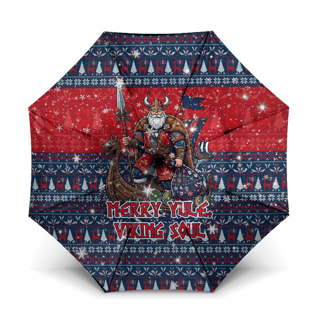 Viking Merry Christmas Yule Soul Umbrella Norse Mythology Nordic Warrior Longship