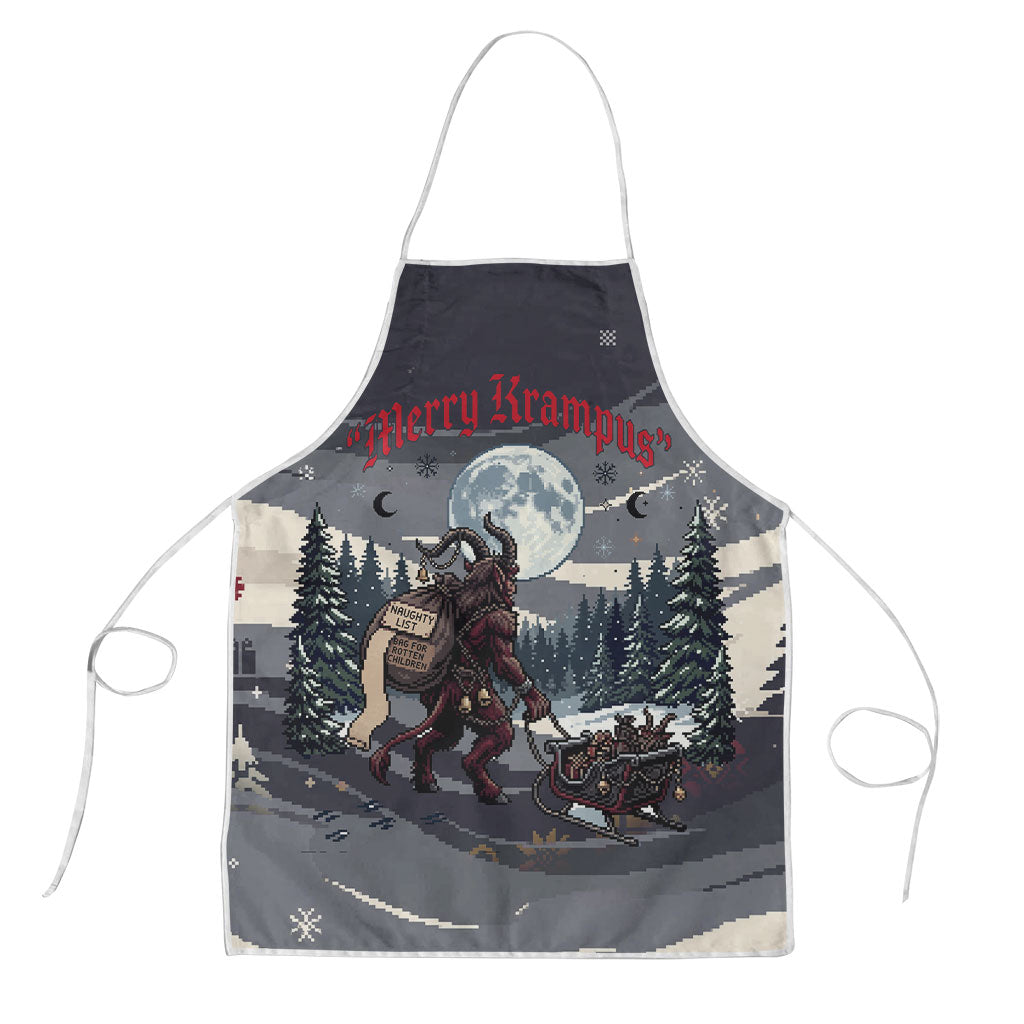 Keep Krampus In Christmas Apron Gothic Dark Horror Mythical Creature Xmas Art