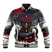 Keep Krampus In Christmas Baseball Jacket Gothic Dark Horror Mythical Creature Xmas Art