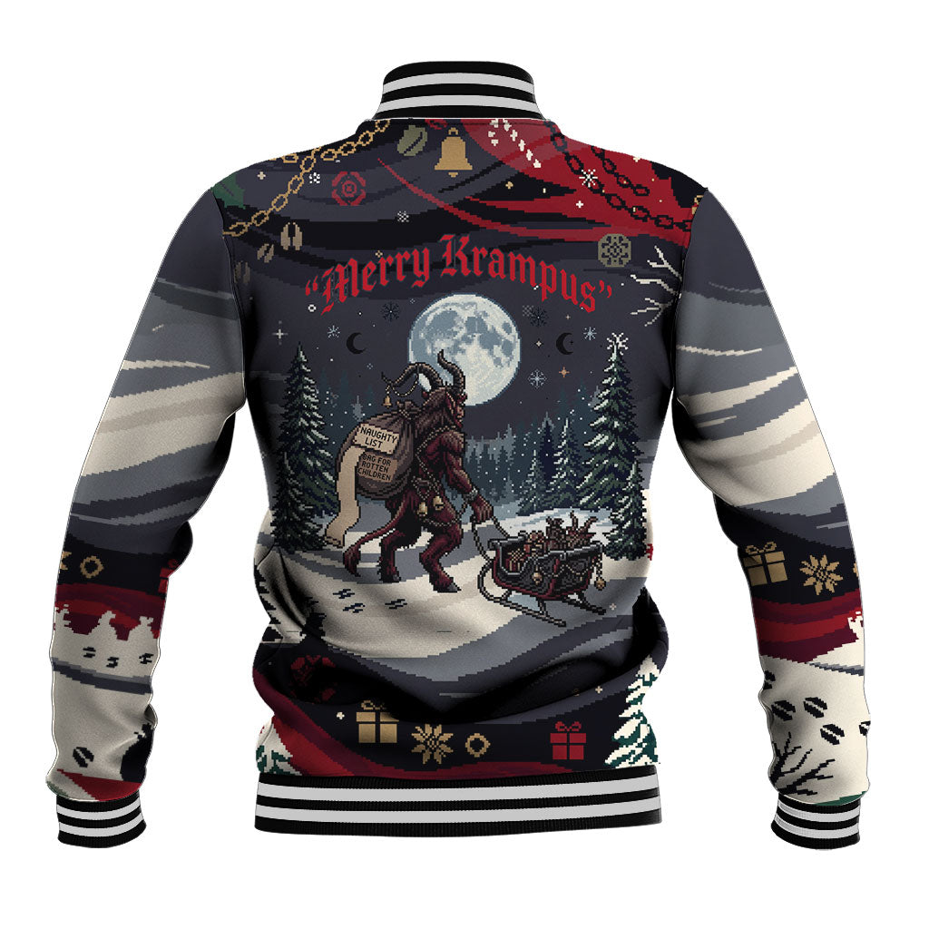 Keep Krampus In Christmas Baseball Jacket Gothic Dark Horror Mythical Creature Xmas Art