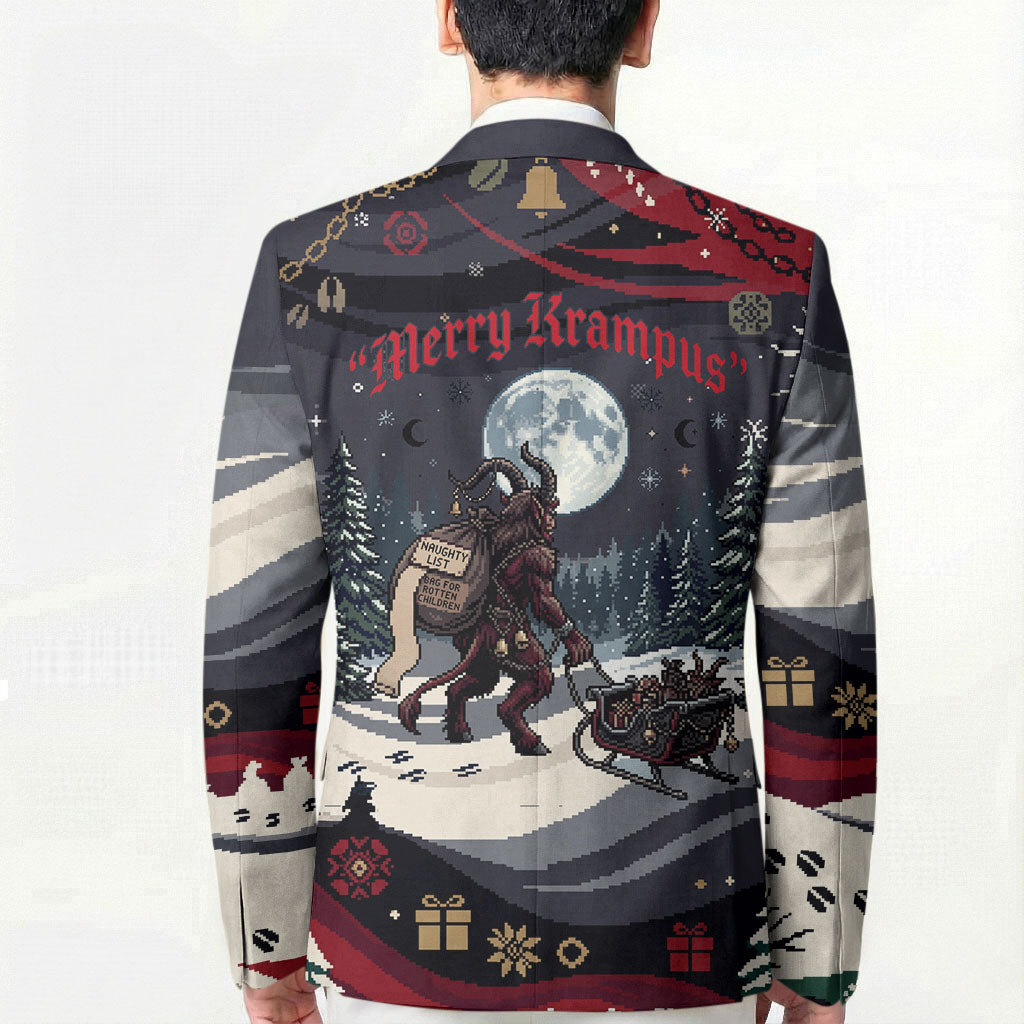 Keep Krampus In Christmas Blazer Gothic Dark Horror Mythical Creature Xmas Art