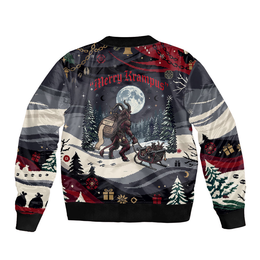 Keep Krampus In Christmas Bomber Jacket Gothic Dark Horror Mythical Creature Xmas Art