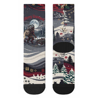 Keep Krampus In Christmas Crew Socks Gothic Dark Horror Mythical Creature Xmas Art