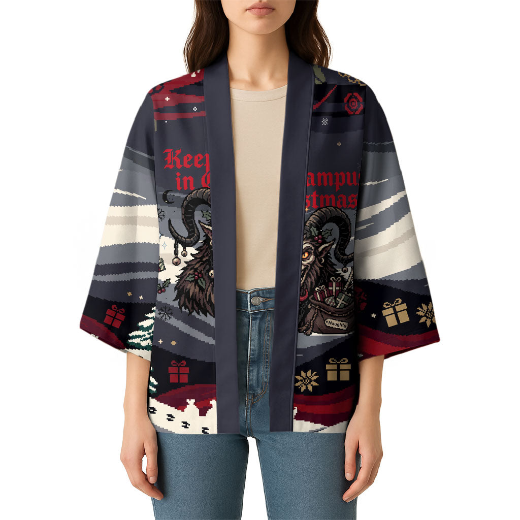 Keep Krampus In Christmas Kimono Gothic Dark Horror Mythical Creature Xmas Art