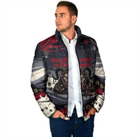 Keep Krampus In Christmas Padded Jacket Gothic Dark Horror Mythical Creature Xmas Art