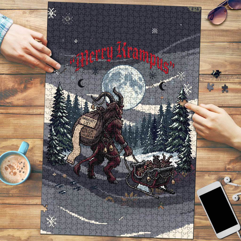 Keep Krampus In Christmas Puzzle Gothic Dark Horror Mythical Creature Xmas Art
