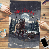 Keep Krampus In Christmas Puzzle Gothic Dark Horror Mythical Creature Xmas Art