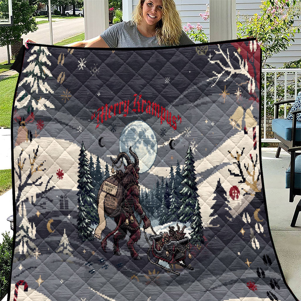 Keep Krampus In Christmas Quilt Gothic Dark Horror Mythical Creature Xmas Art