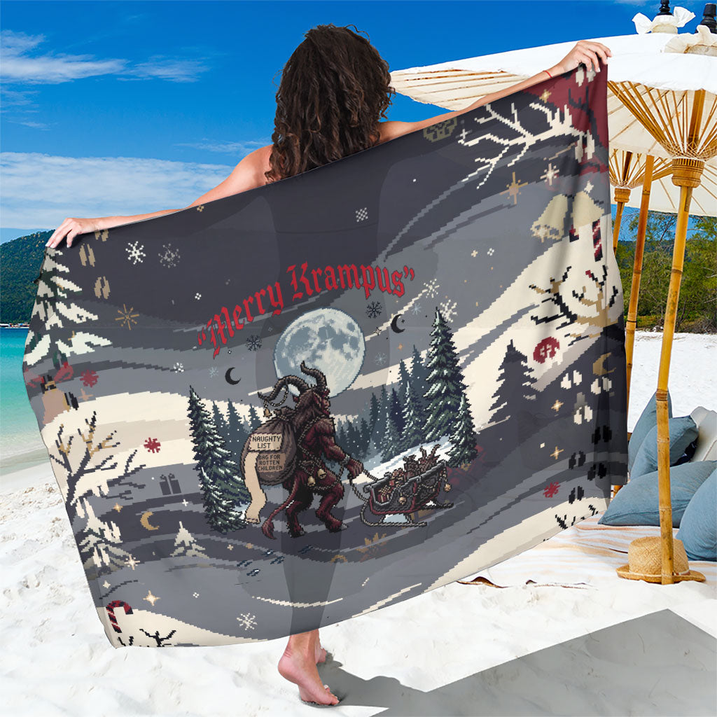 Keep Krampus In Christmas Sarong Gothic Dark Horror Mythical Creature Xmas Art