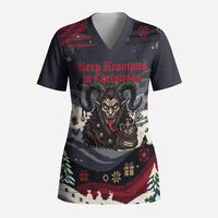 Keep Krampus In Christmas Scrub Top Gothic Dark Horror Mythical Creature Xmas Art