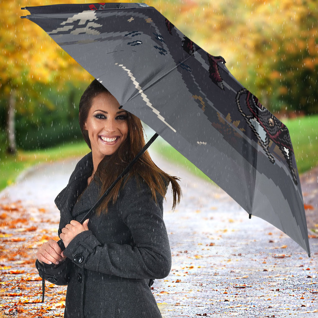 Keep Krampus In Christmas Umbrella Gothic Dark Horror Mythical Creature Xmas Art