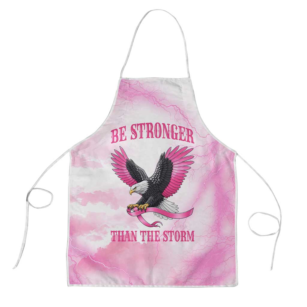 Pink Ribbon American Eagle Apron Breast Cancer Awareness - Be Stronger Than The Storm