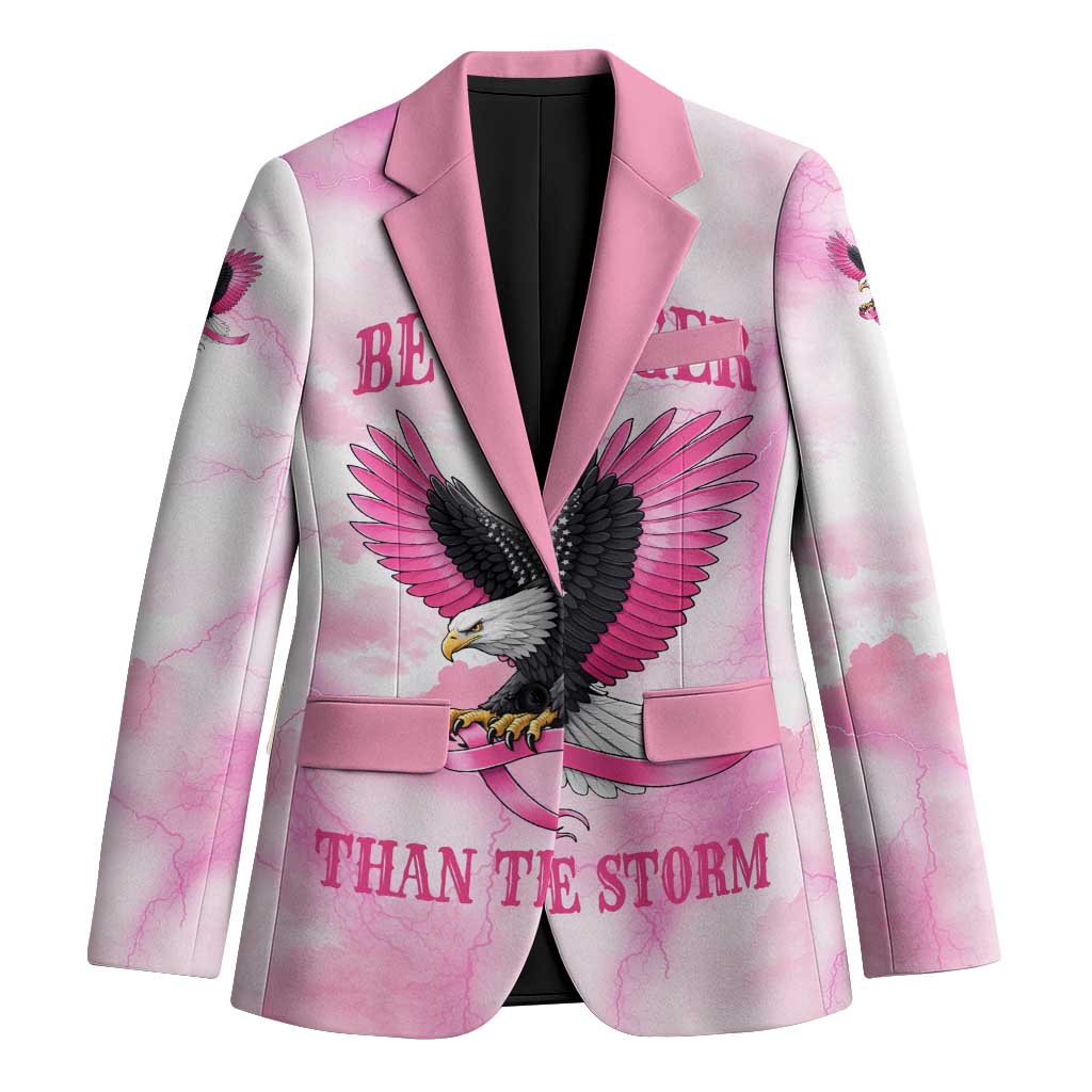 Pink Ribbon American Eagle Blazer Breast Cancer Awareness - Be Stronger Than The Storm