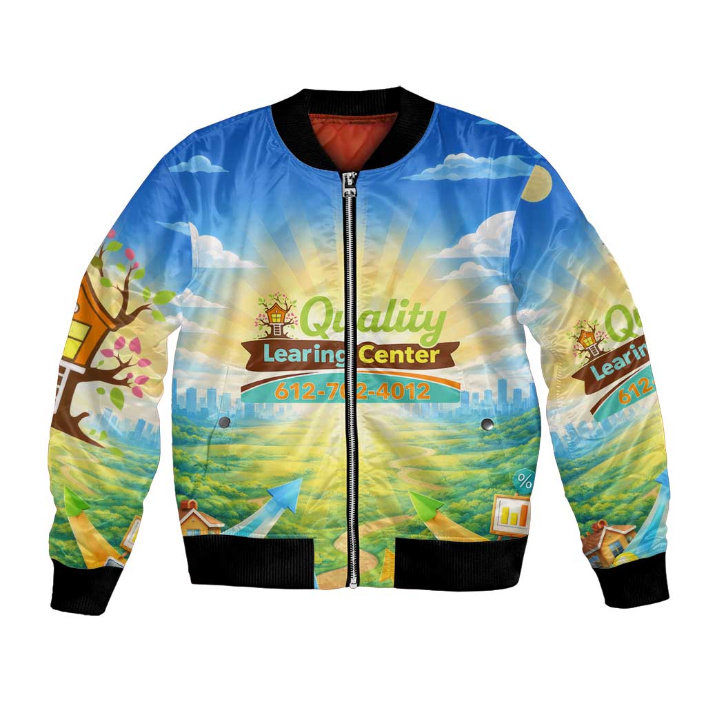 Quality Learning Center Bomber Jacket Funny Day Care Bright and Playful Branded