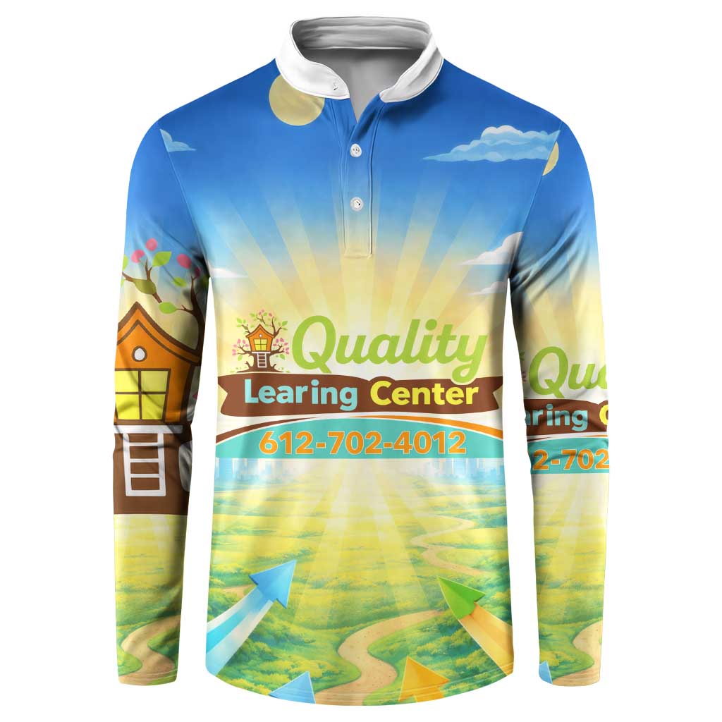 Quality Learning Center Button Sweatshirt Funny Day Care Bright and Playful Branded
