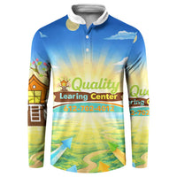 Quality Learning Center Button Sweatshirt Funny Day Care Bright and Playful Branded