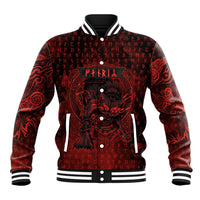 Fenrir Norse Wolf Baseball Jacket Viking Runic Celtic Knot Dark Art