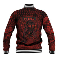 Fenrir Norse Wolf Baseball Jacket Viking Runic Celtic Knot Dark Art