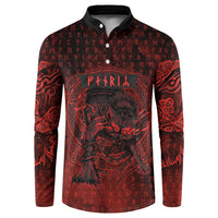 Fenrir Norse Wolf Button Sweatshirt Viking Runic Celtic Knot Dark Art