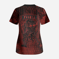Fenrir Norse Wolf Scrub Top Viking Runic Celtic Knot Dark Art