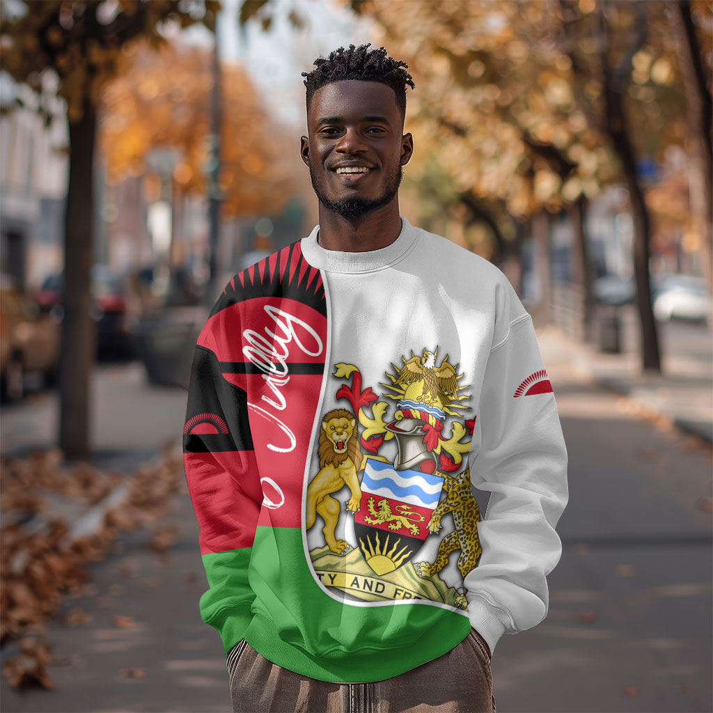 Malawi Independence Day 6 July Sweatshirt Malawian Coat Of Arms Flag Ribbon