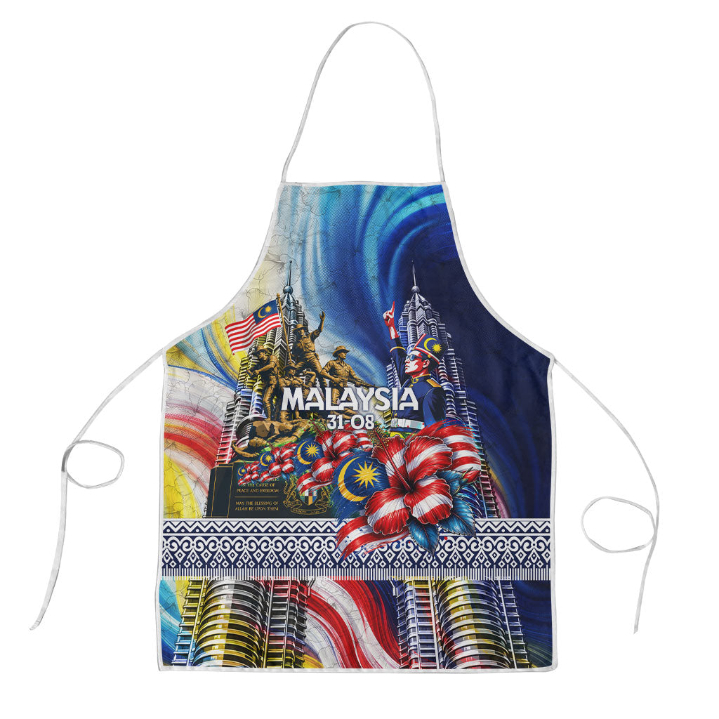 Malaysia Merdeka Independence Day Apron Patriotic Twin Towers Soldier National Flower Graphic
