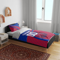 Personalized Haiti Soccer Les Grenadiers Bedding Set Championship Football 2026 Trophy Haitian Flag Map
