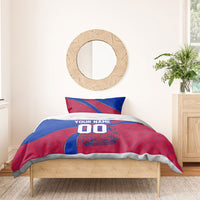 Personalized Haiti Soccer Les Grenadiers Bedding Set Championship Football 2026 Trophy Haitian Flag Map