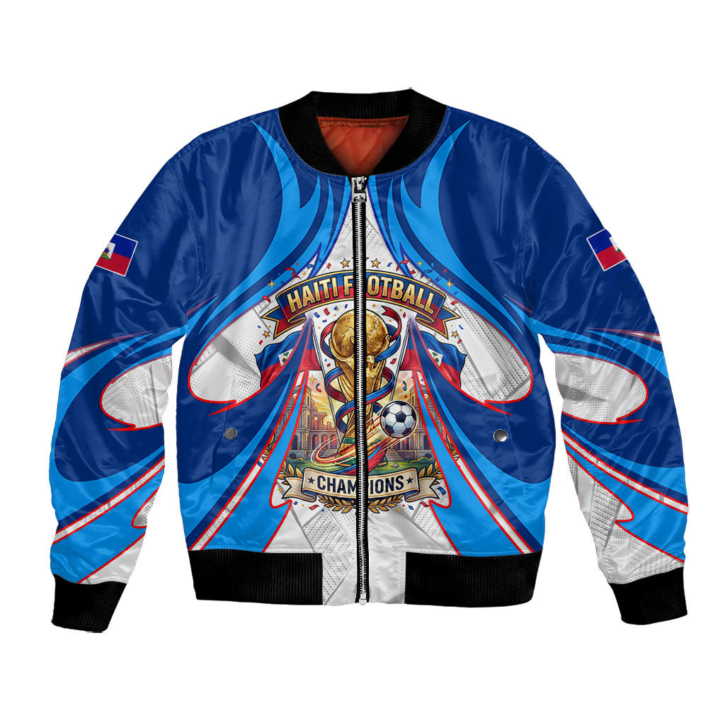 Personalized Haiti Football Champions Bomber Jacket World Soccer Winning Trophy 2026